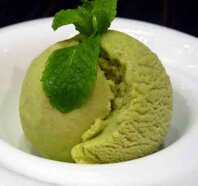 Glass på Matcha- japanskt grönt tepulver